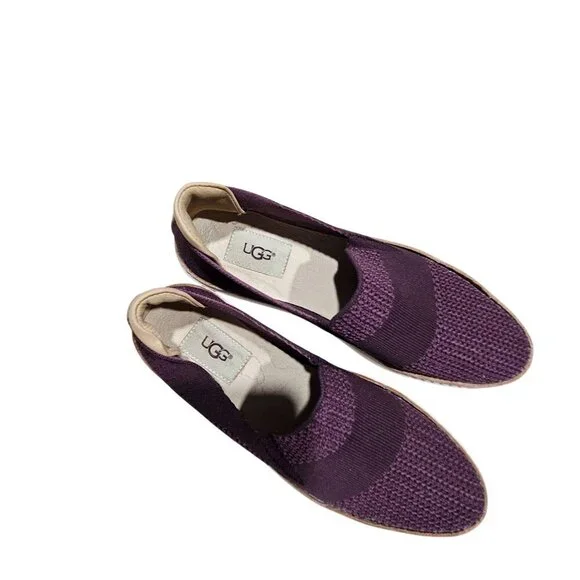 UGG Womens Slip-On Sneakers Size 7 Purple Knit Casual Shoes Loafer Summer Casual - Picture 10 of 12